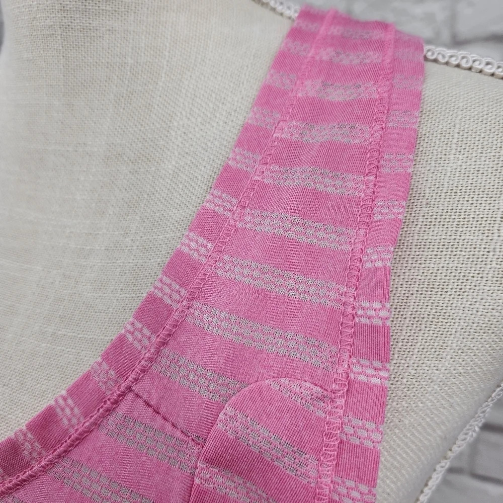 Zyia Active Pink Striped Nimbus Split Back Workout Running Tank Top Size Small - Picture 6 of 14